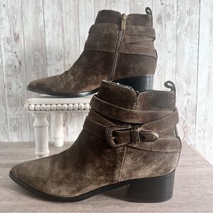 Marc Fisher Women’s Yandi Suede Olive Green Western Boots Size 8.5